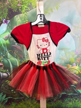 Hello Kitty Red, Black & White Tulle Tutu Dress